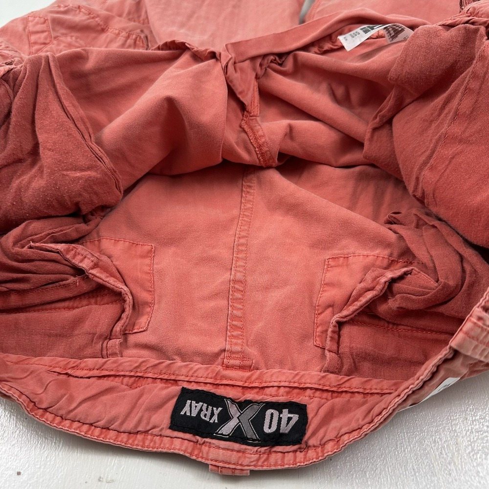 VTG‎ XRay Mens Herringbone Cargo Shorts 40 X 15 Faded Red Military Skater Y2K - Picture 14 of 16